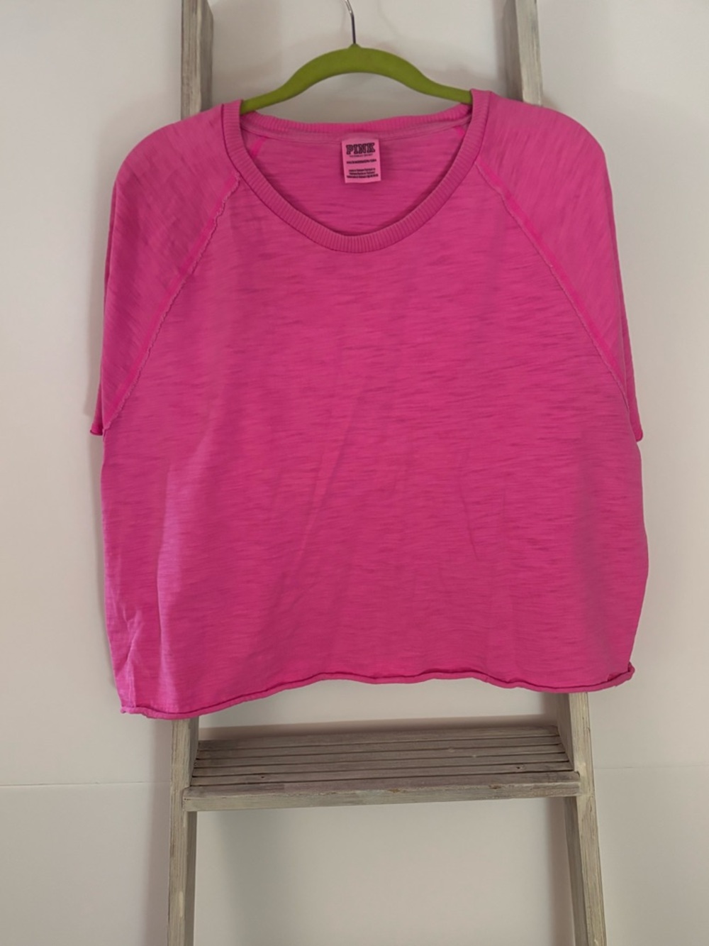 PINK Victoria's Secret Bright Pink Short Sleeve Scoop Top